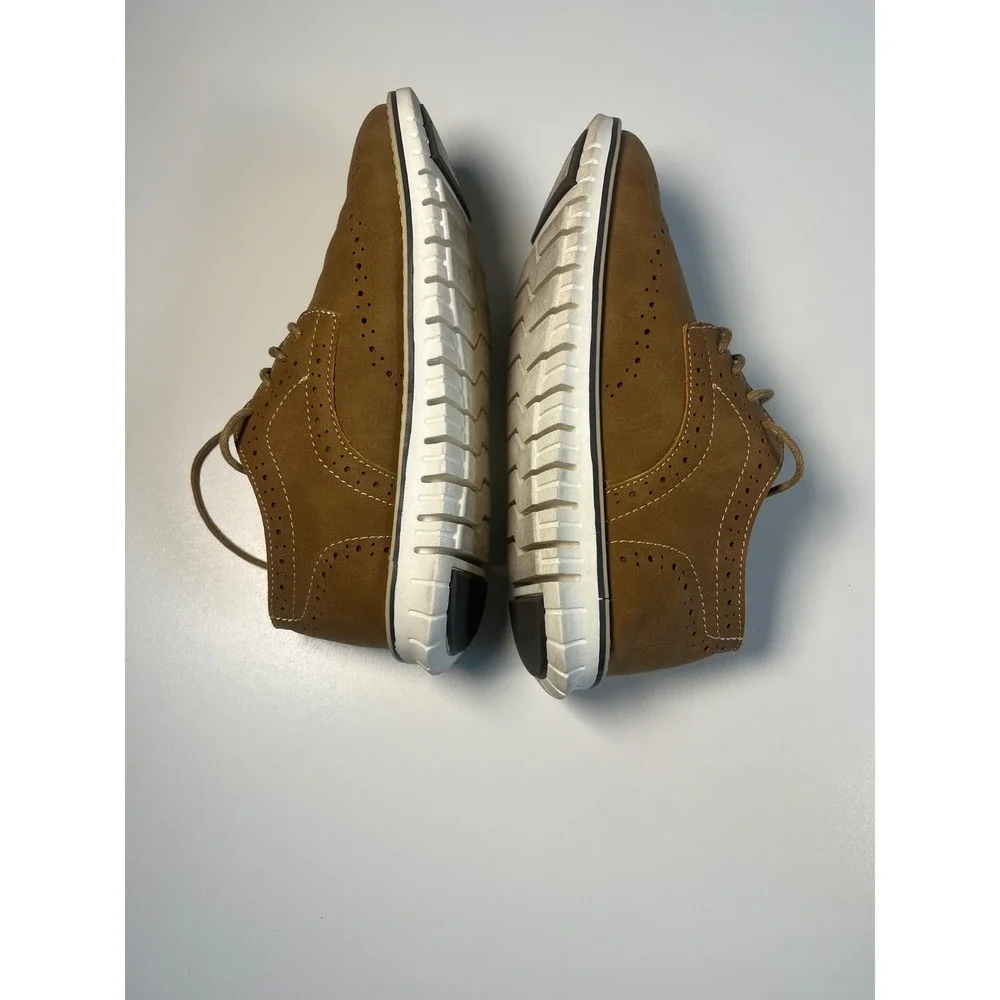 Steve Madden Kids Brown Faux‎ Leather Lace Up Oxford Dress ShoesSz 4 unisex